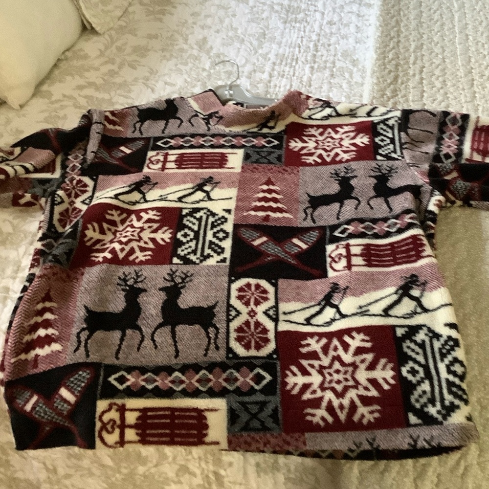 Eastern Mountain Sports Fleece  - Black, Burgundy and Cream